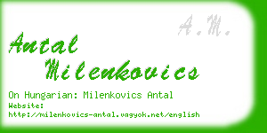 antal milenkovics business card